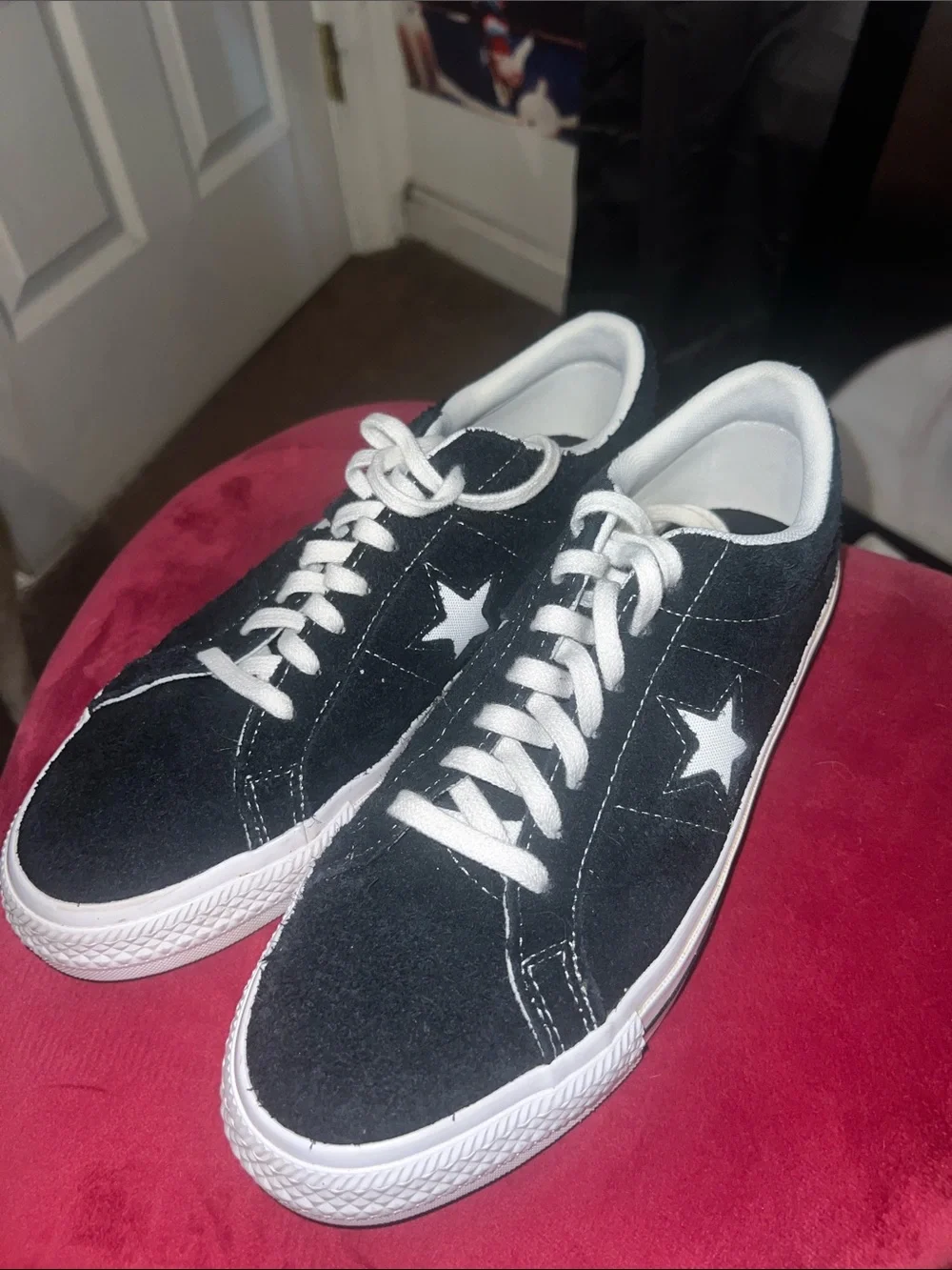Converse One Star Low Top Sneakers - Black with White Star